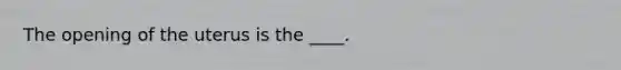 The opening of the uterus is the ____.