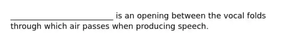 __________________________ is an opening between the vocal folds through which air passes when producing speech.