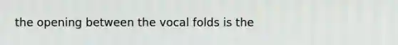 the opening between the vocal folds is the