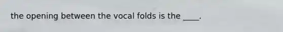 the opening between the vocal folds is the ____.