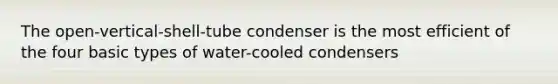 The open-vertical-shell-tube condenser is the most efficient of the four basic types of water-cooled condensers