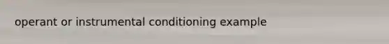 operant or instrumental conditioning example
