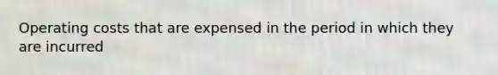 Operating costs that are expensed in the period in which they are incurred