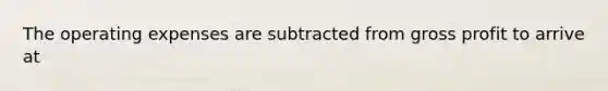 The operating expenses are subtracted from gross profit to arrive at