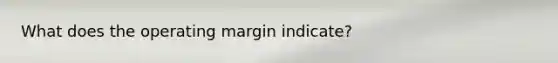 What does the operating margin indicate?