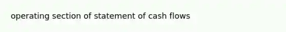 operating section of statement of cash flows