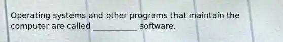 Operating systems and other programs that maintain the computer are called ___________ software.