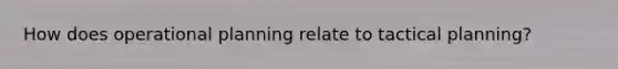 How does operational planning relate to tactical planning?