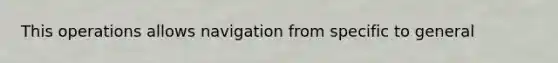 This operations allows navigation from specific to general