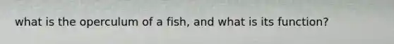 what is the operculum of a fish, and what is its function?