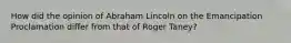 How did the opinion of Abraham Lincoln on the Emancipation Proclamation differ from that of Roger Taney?