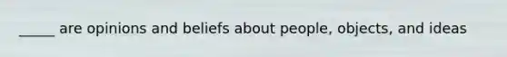 _____ are opinions and beliefs about people, objects, and ideas