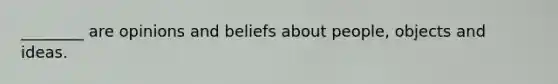 ________ are opinions and beliefs about people, objects and ideas.