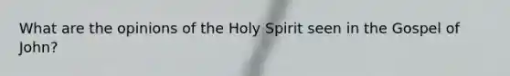 What are the opinions of the Holy Spirit seen in <a href='https://www.questionai.com/knowledge/koVjUXLfAD-the-gospel' class='anchor-knowledge'>the gospel</a> of John?