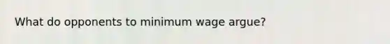 What do opponents to minimum wage argue?