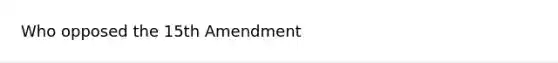 Who opposed the 15th Amendment