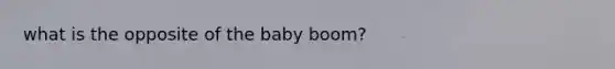 what is the opposite of the baby boom?