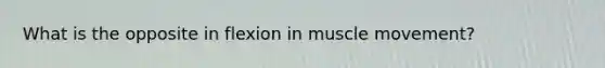 What is the opposite in flexion in muscle movement?