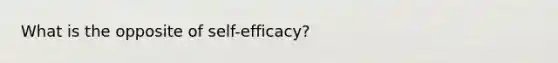 What is the opposite of self-efficacy?