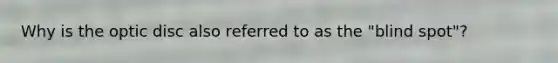 Why is the optic disc also referred to as the "blind spot"?