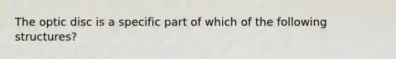 The optic disc is a specific part of which of the following structures?