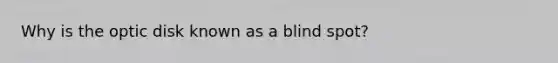 Why is the optic disk known as a blind spot?