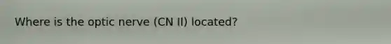 Where is the optic nerve (CN II) located?