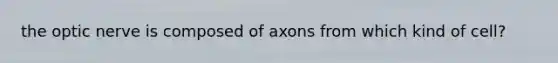 the optic nerve is composed of axons from which kind of cell?