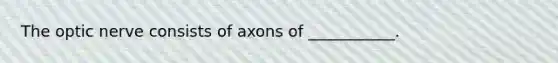 The optic nerve consists of axons of ___________.