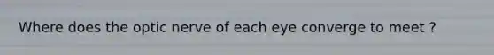 Where does the optic nerve of each eye converge to meet ?