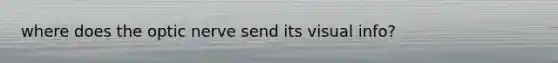 where does the optic nerve send its visual info?