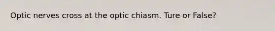 Optic nerves cross at the optic chiasm. Ture or False?