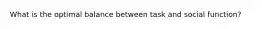 What is the optimal balance between task and social function?
