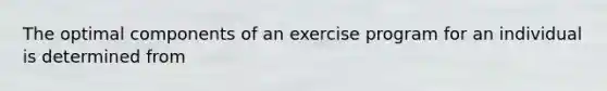 The optimal components of an exercise program for an individual is determined from