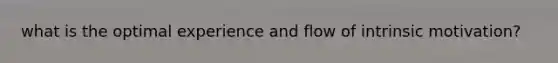 what is the optimal experience and flow of intrinsic motivation?