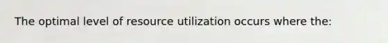 The optimal level of resource utilization occurs where the: