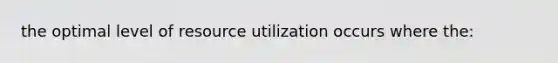 the optimal level of resource utilization occurs where the: