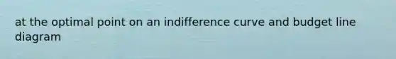 at the optimal point on an indifference curve and budget line diagram