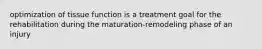 optimization of tissue function is a treatment goal for the rehabilitation during the maturation-remodeling phase of an injury