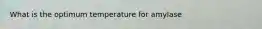 What is the optimum temperature for amylase