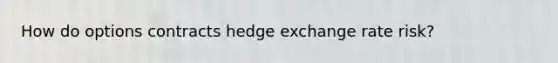 How do options contracts hedge exchange rate risk?