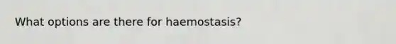 What options are there for haemostasis?