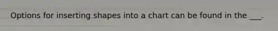 Options for inserting shapes into a chart can be found in the ___.