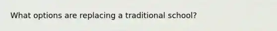 What options are replacing a traditional school?