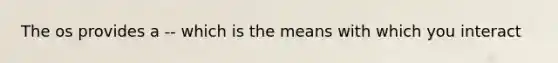 The os provides a -- which is the means with which you interact