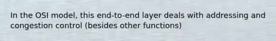 In the OSI model, this end-to-end layer deals with addressing and congestion control (besides other functions)