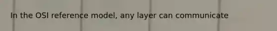 In the OSI reference model, any layer can communicate