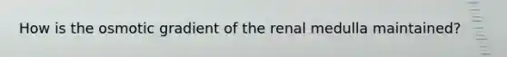 How is the osmotic gradient of the renal medulla maintained?