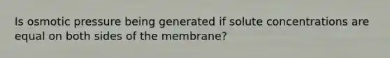 Is osmotic pressure being generated if solute concentrations are equal on both sides of the membrane?