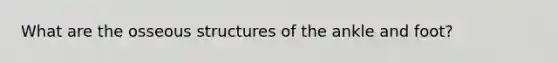 What are the osseous structures of the ankle and foot?